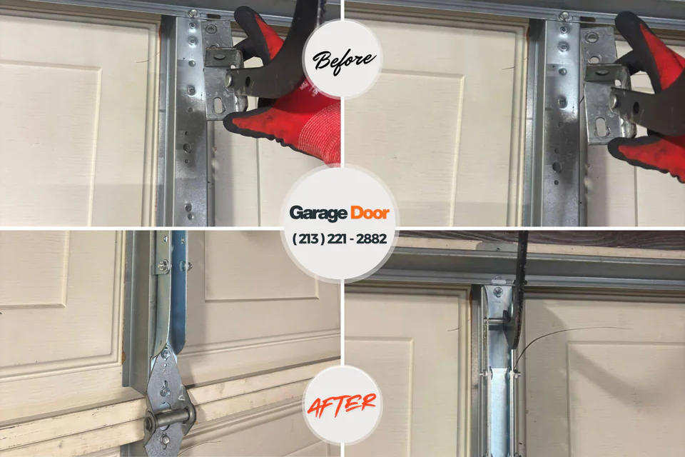 Before and after: garage door repair Medford, NY